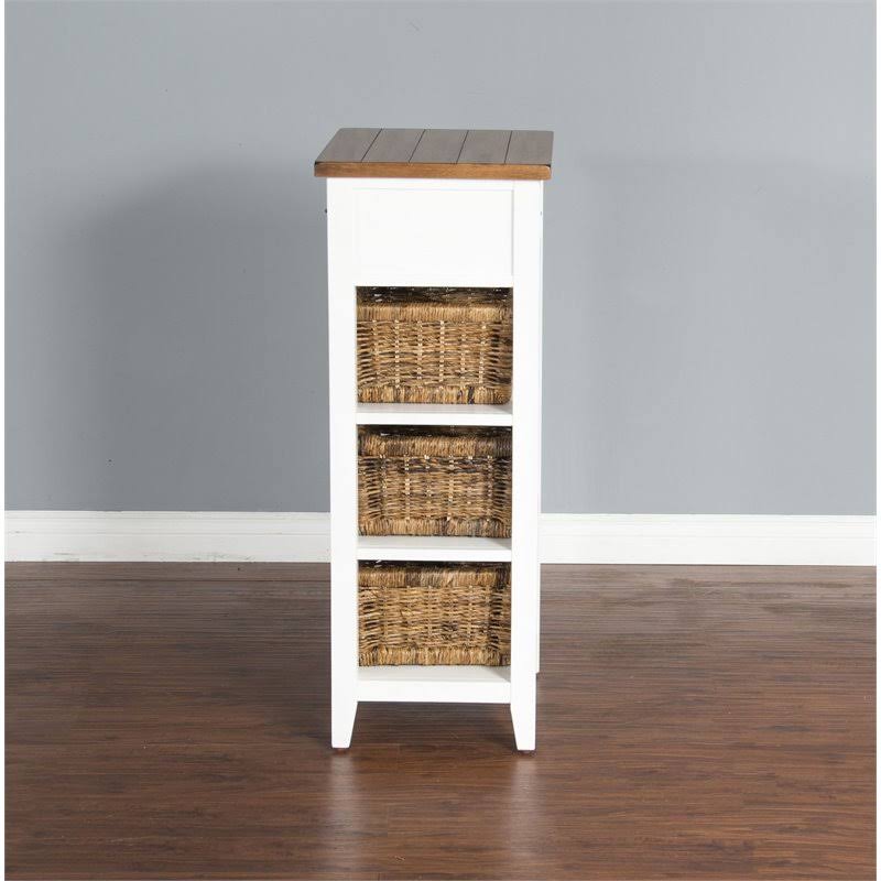 White & Natural Storage Rack S812