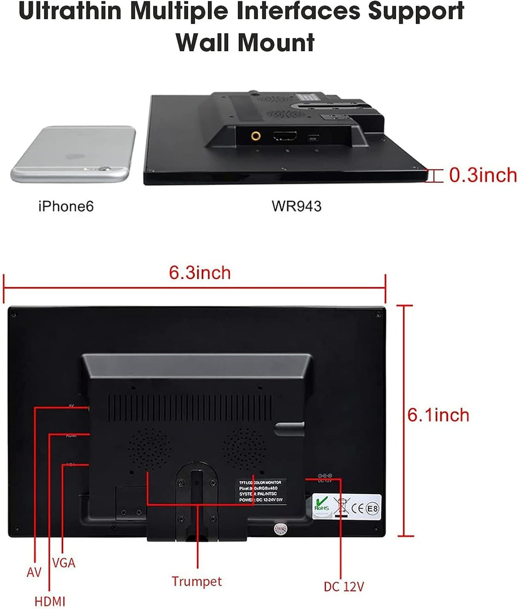 10.1 Inch LED Security Monitor with Remote Control Pack of 2 C64235