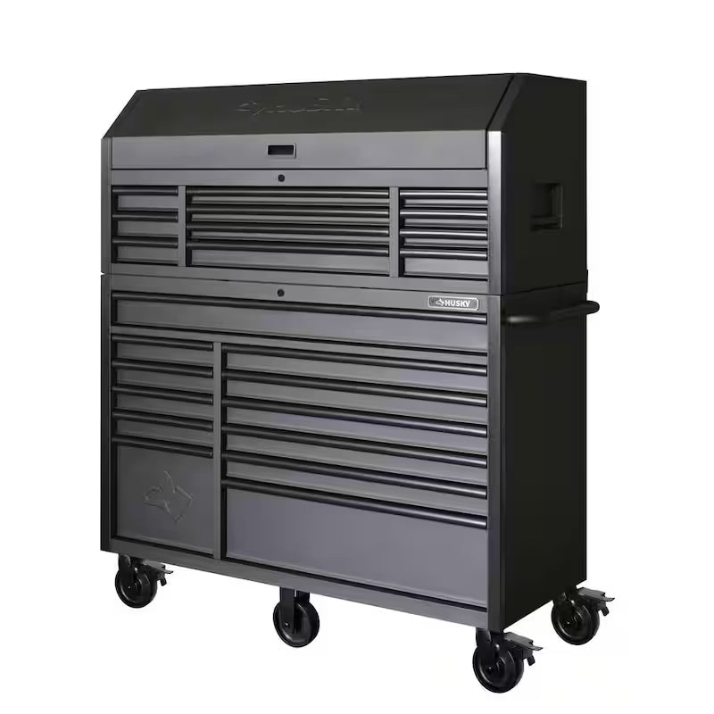 Heavy Duty 23-Drawer Rolling Tool Chest and Top Tool Cabinet Set in Matte Black R34745
