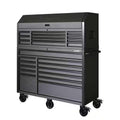 Heavy Duty 23-Drawer Rolling Tool Chest and Top Tool Cabinet Set in Matte Black R34745
