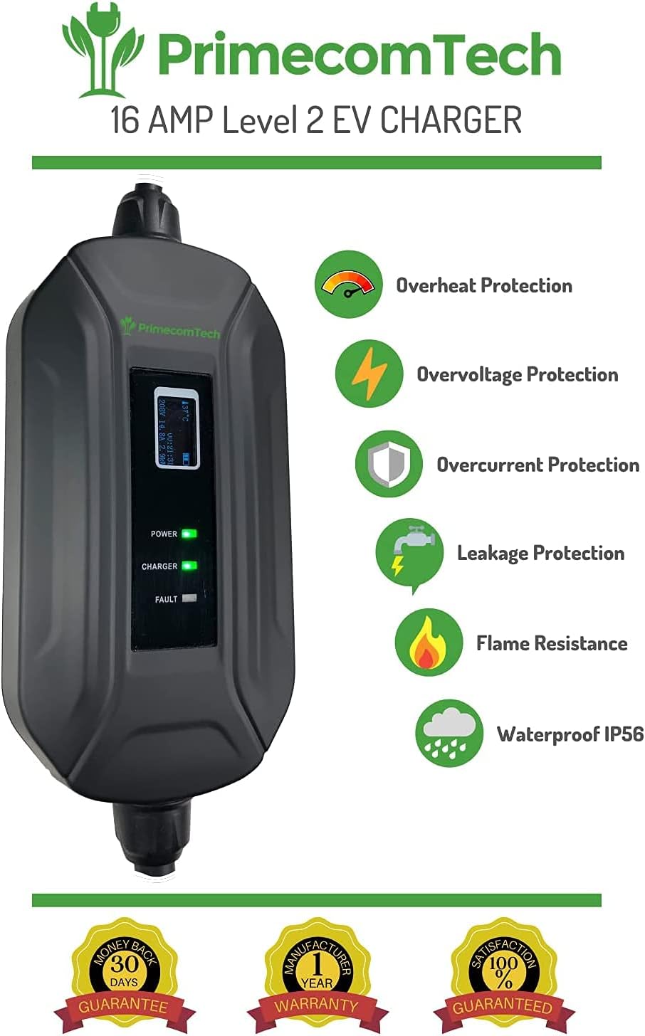 Level 2 Portable EV Charger with 30 Feet Cable V1815