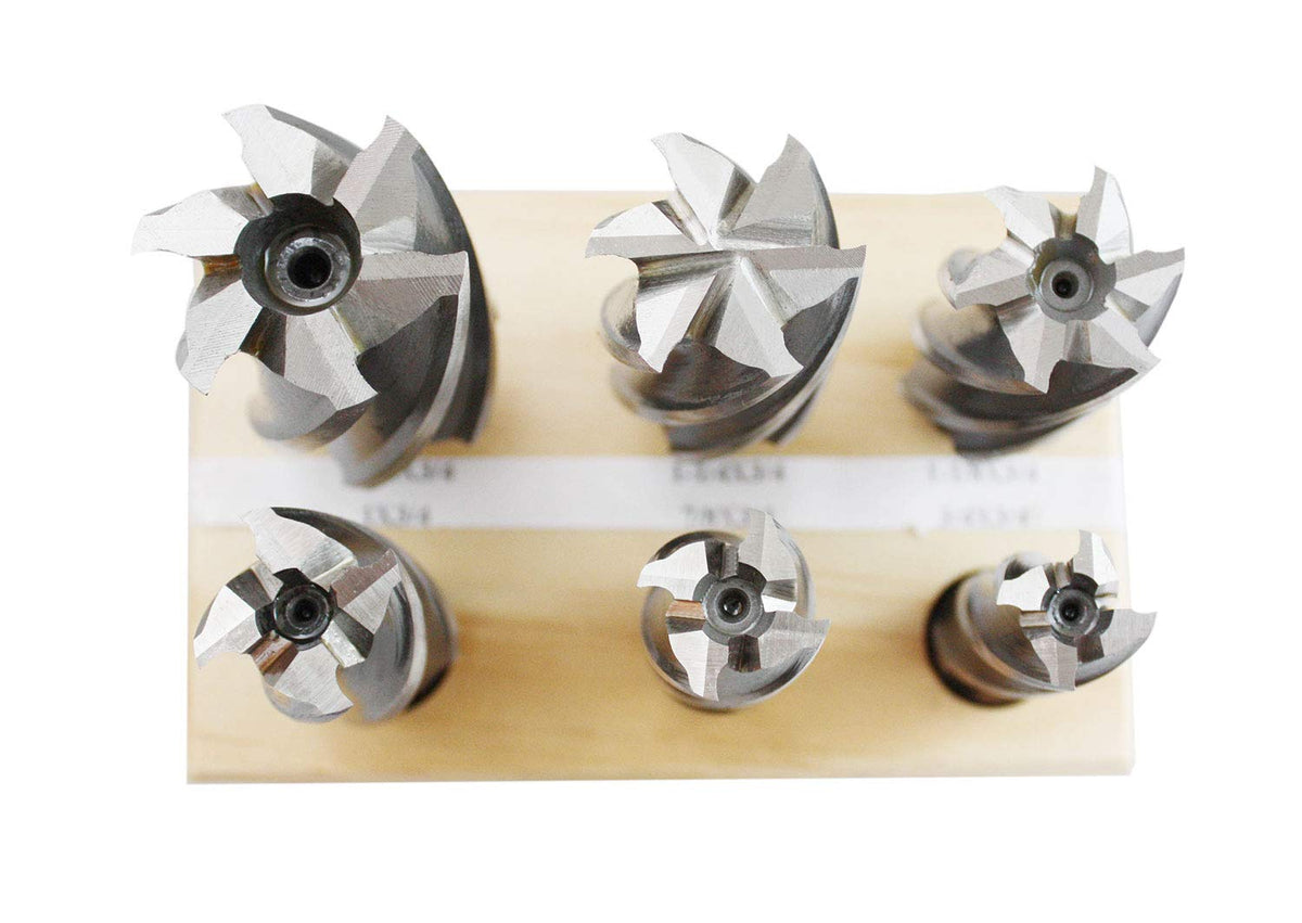 6 Pc Multi Flute H.S.S. End Mills Set, 3/4'' Shank, Cutting Dia 3/4'' to 1-1/2'' X247
