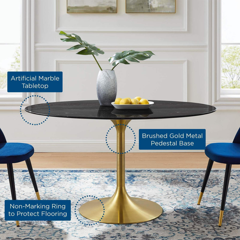54" Oval Artificial Marble Dining Table J72704