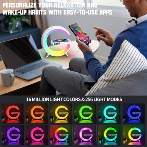 White Smart LED Table Lamp with Wireless Charger O397897