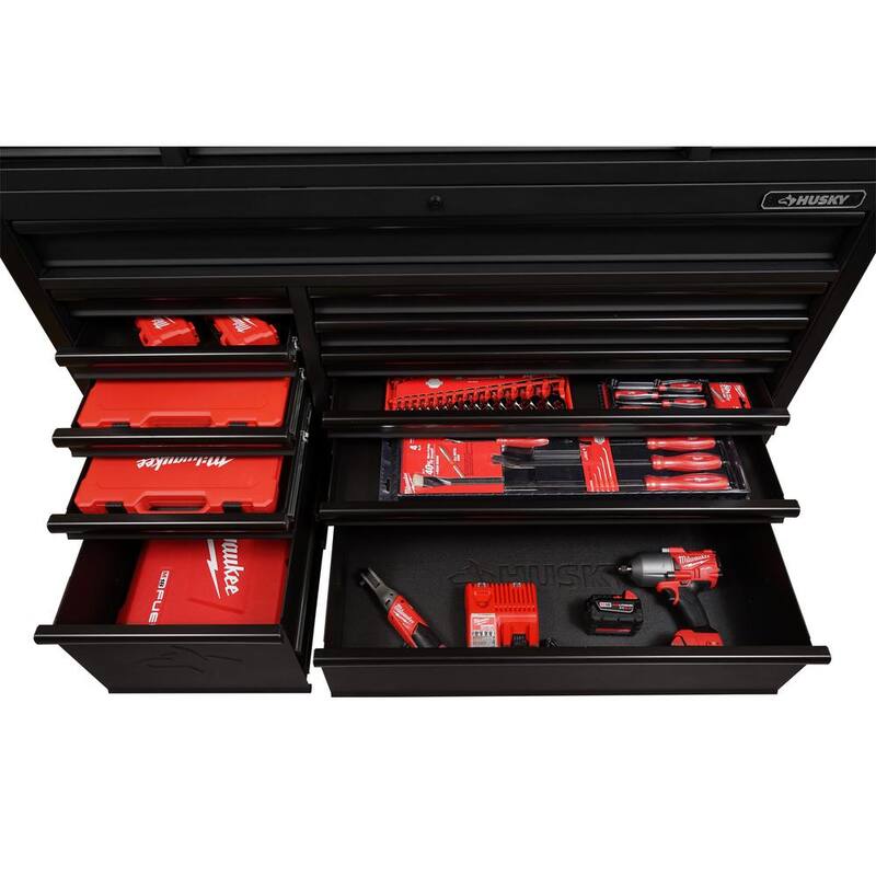 Heavy Duty 23-Drawer Rolling Tool Chest and Top Tool Cabinet Set in Matte Black R34745