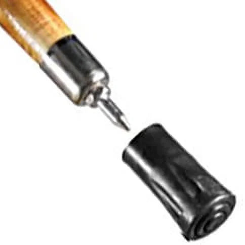 Natural Wood Walking Stick with Steel Spike and Metal-Reinforced Tip Cover, 55" H7254