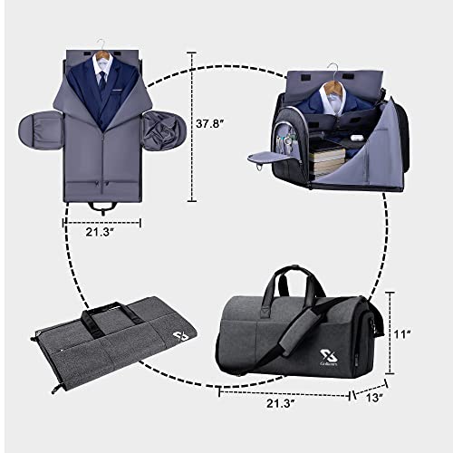Convertible Garment Bag with Shoe Compartment, Detachable Shoulder Strap E400