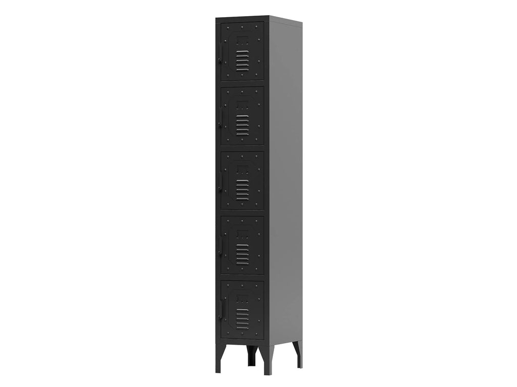 Black 72" Tall Metal Storage Cabinet with 5 Doors A91096