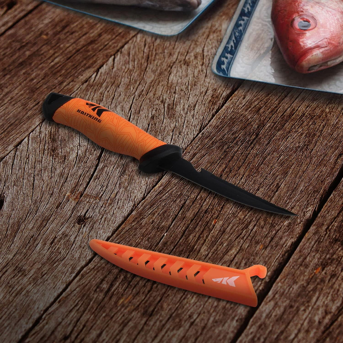 Fillet Knife and Bait Knife, Stainless-Steel Blade, Non-Slip Handles with Sheath R949153