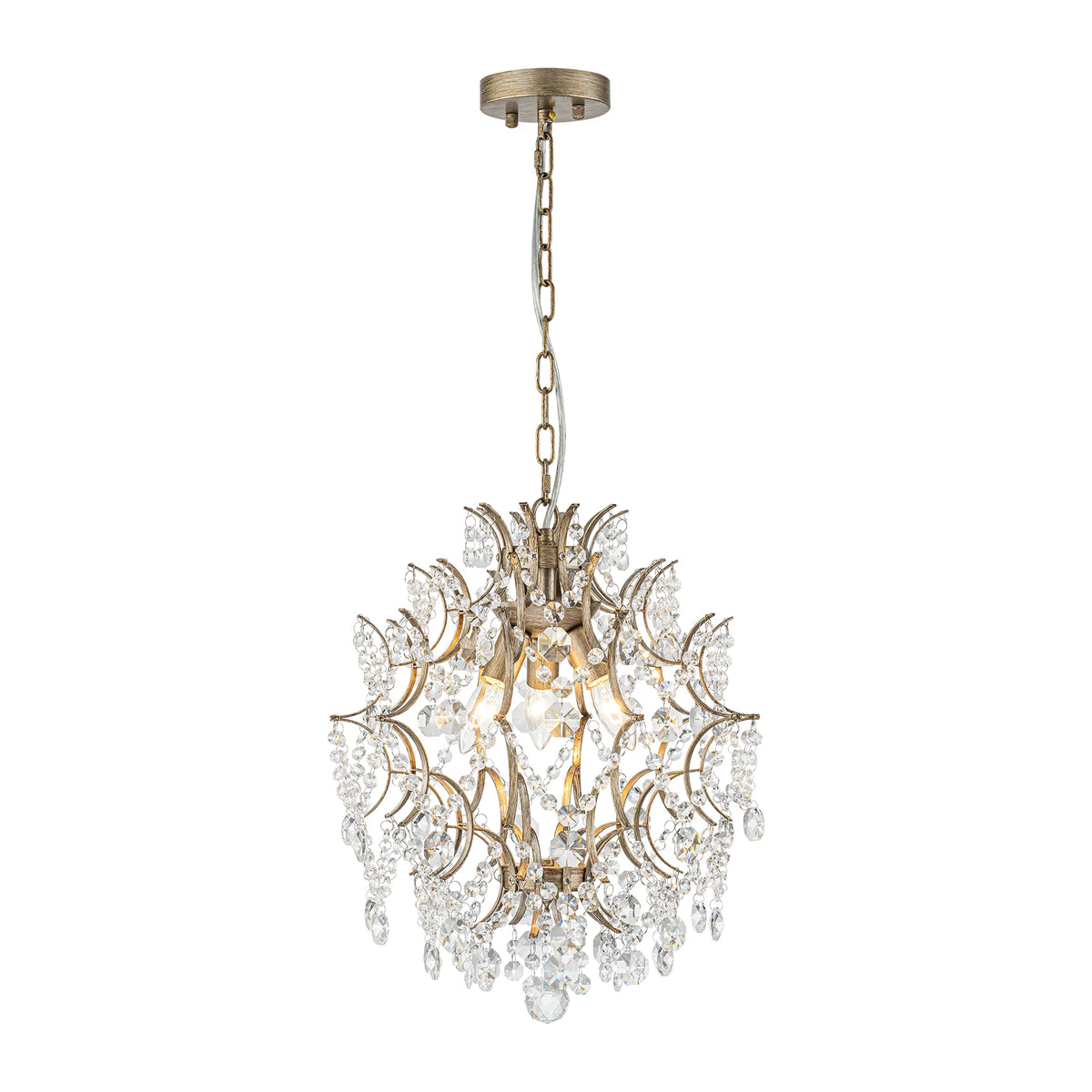 3-Light Tiered Cluster Crystal Beads Chandelier D184748