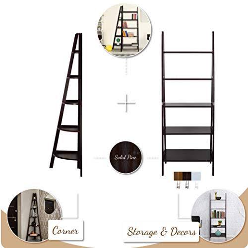 5 Shelf Ladder Bookcase, Espresso G1348