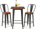 3 Pieces Table and Chair Set with Metal Frame S285