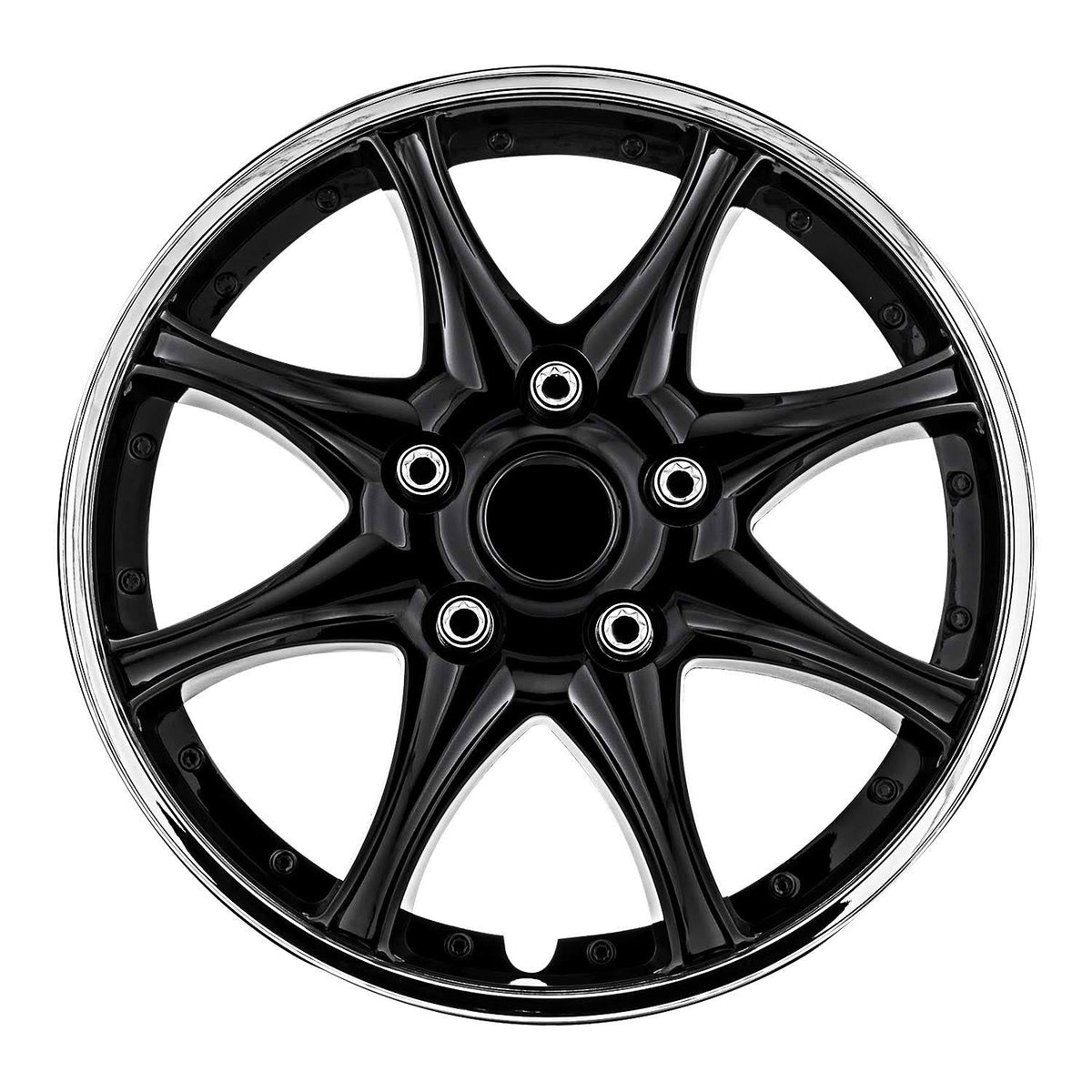 Black and Chrome 14" Wheel Cover Set of 4 I426