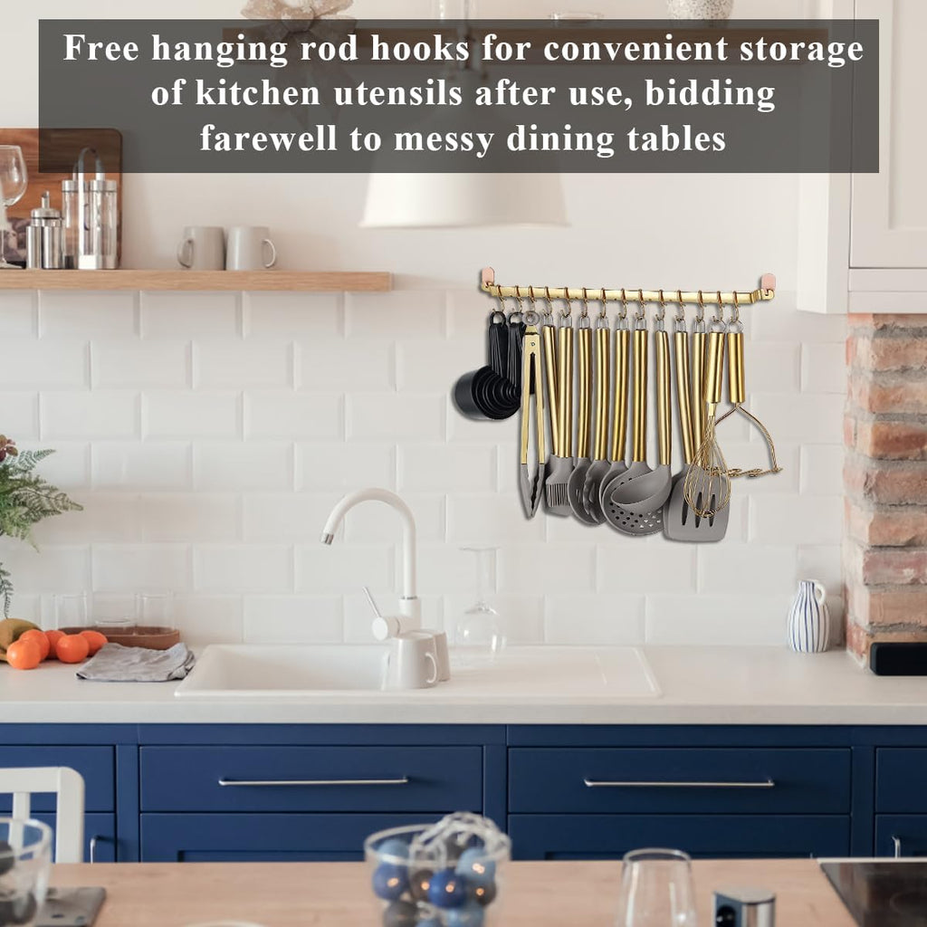 38 Piece Silicone Non-Stick Kitchen Utensils Set with Utensil Rack K709