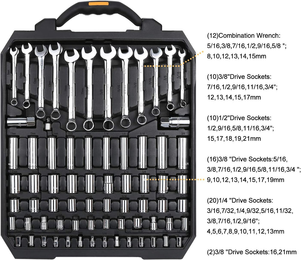 192 Piece Mechanics Tool Set with Plastic Storage Case K984