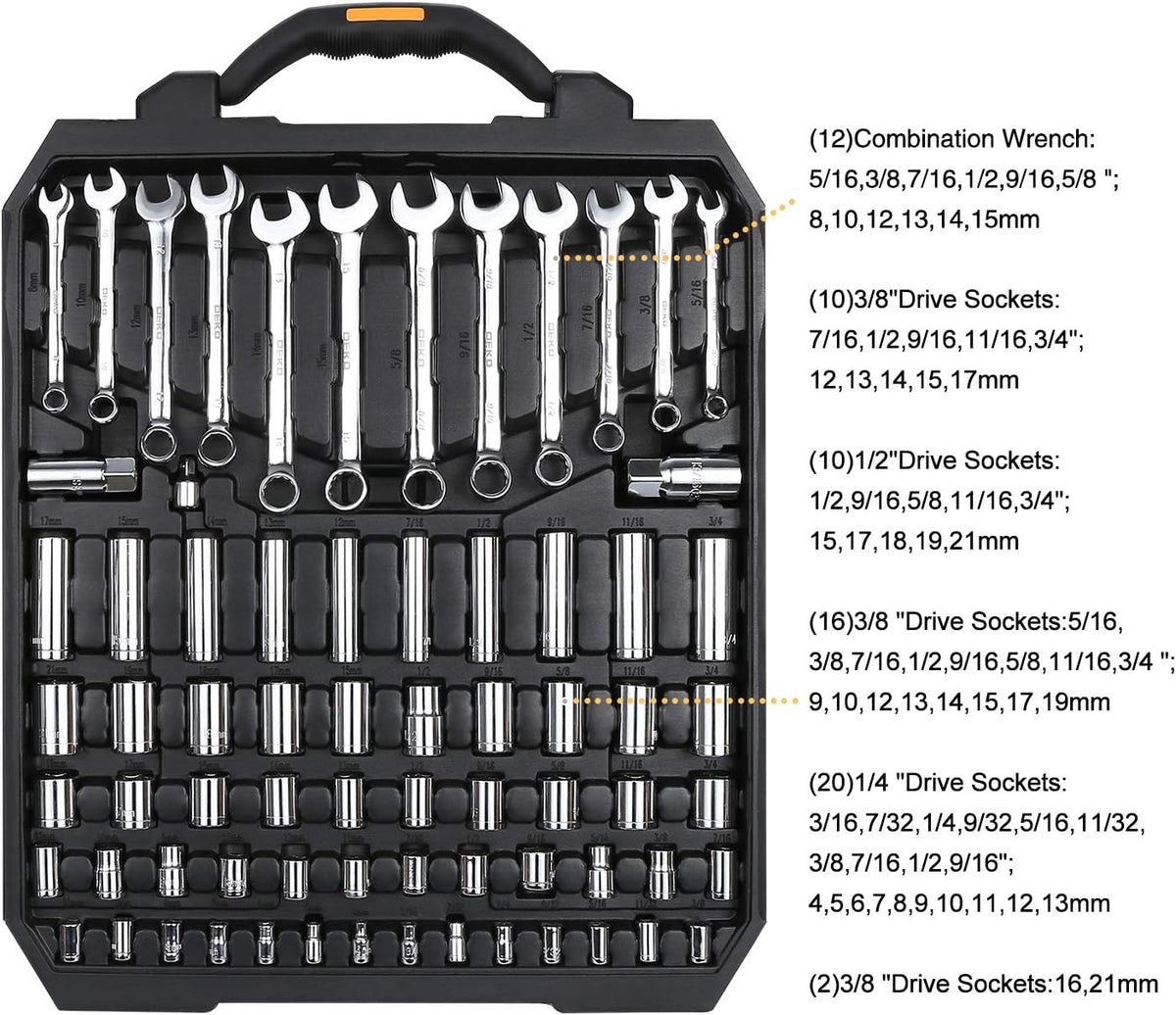192 Piece Mechanics Tool Set with Plastic Storage Case K984