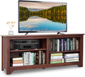 Brown Wood TV Stand with 4 Open Storage Shelves J87825