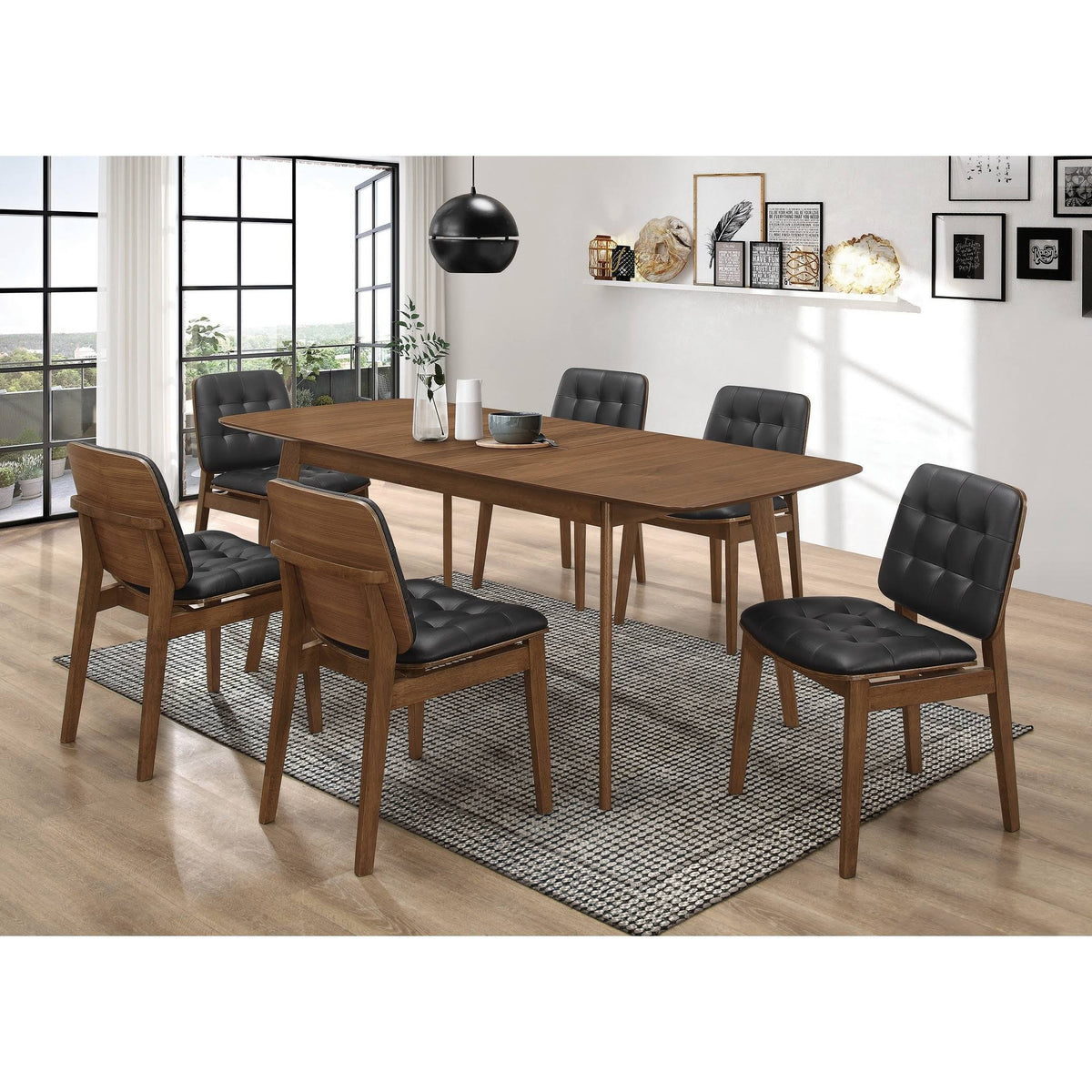 Natural Walnut Dining Table with Butterfly Extension Leaf R776368