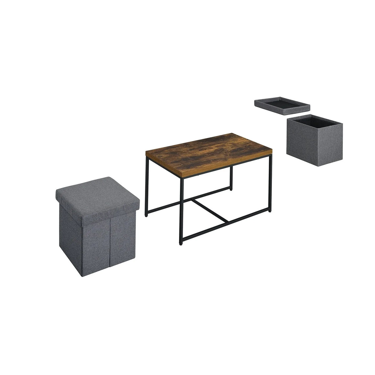 Oak Wood Grain 3 Piece Coffee Table Set N231