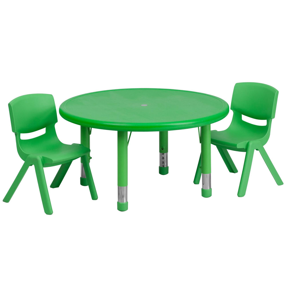 Green Plastic Adjustable Activity Table Set with 2 Chairs A57185