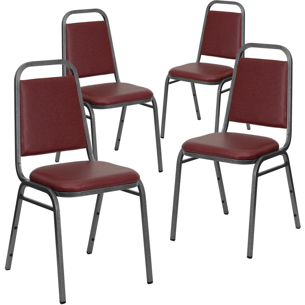 4 Pack Black Vinyl Stacking Banquet Chair U6528