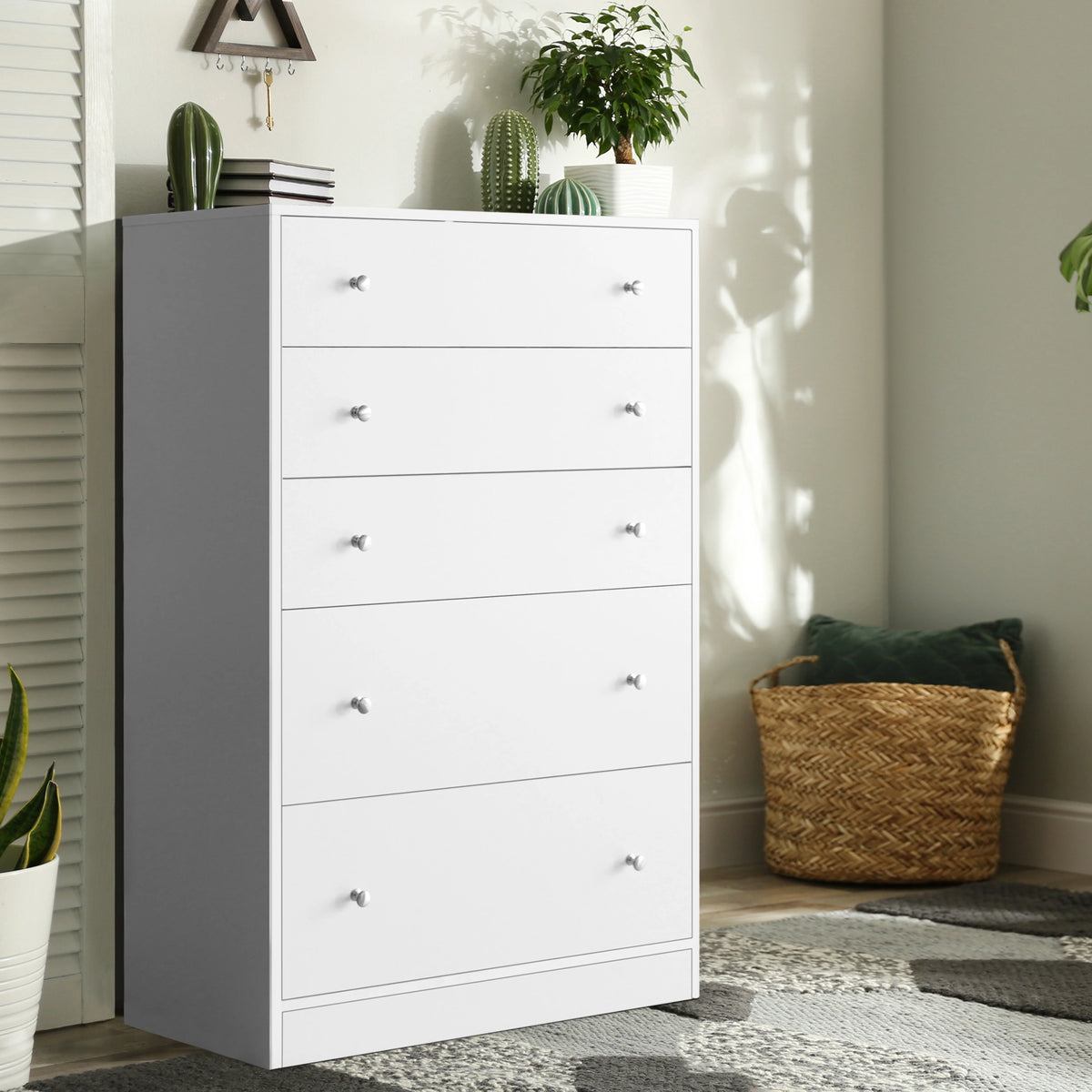 White 5 Drawer Dresser G121