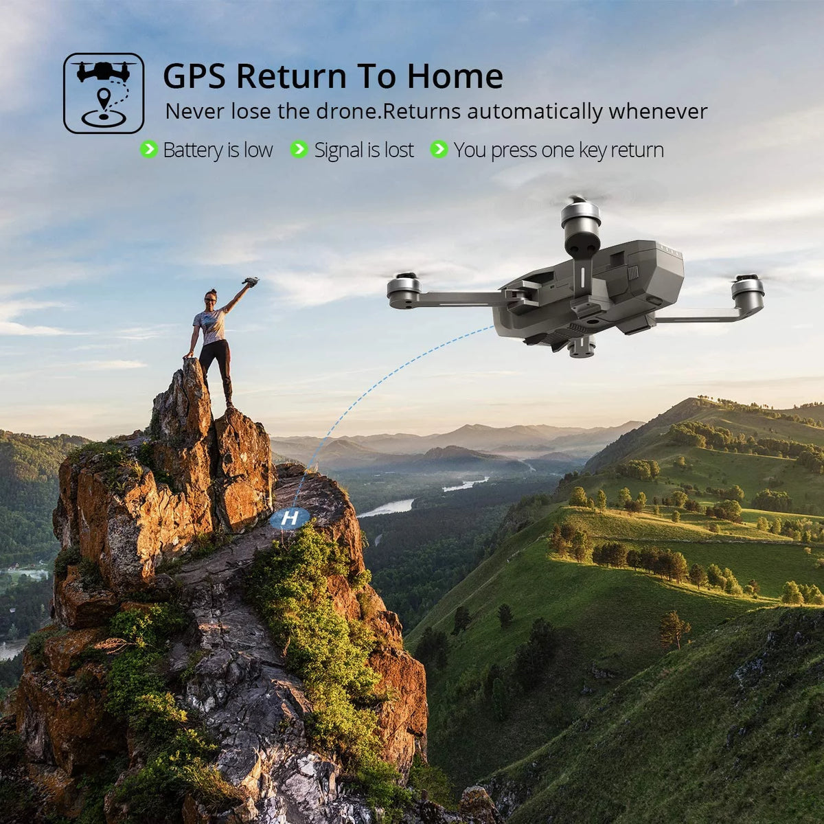 Foldable GPS 4K UHD Camera Drone with 2 Batteries G4401