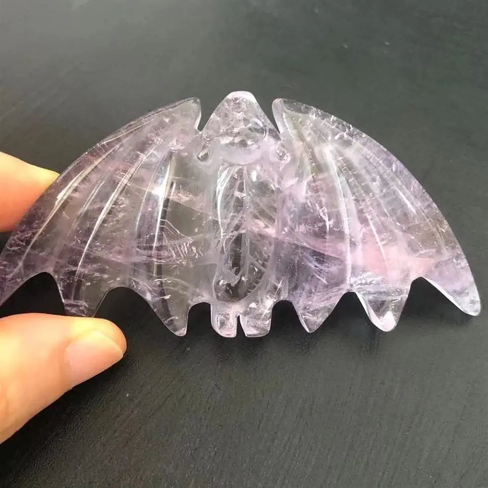 Hand-Carved Polished Amethyst Quartz Crystals 2pcs X763