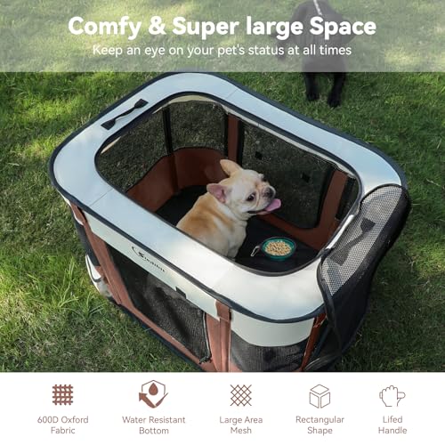 Foldable Dog Playpen with Carrying Case P366502