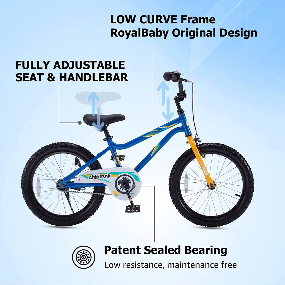 Kids Bike 18 Inch Bicycle with Kickstand Blue F343398