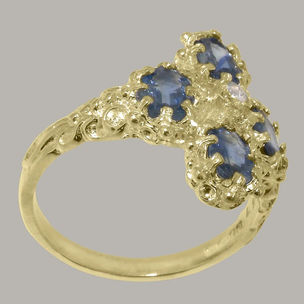 9k Yellow Gold Diamond & Sapphire Statement Ring U270
