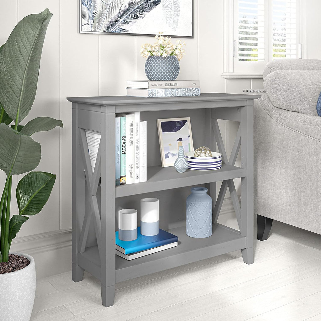 2 Shelf Bookcase in Cape Cod Gray S8415