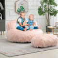Fluffy Bean Bag Chair with Ottoman Z93140
