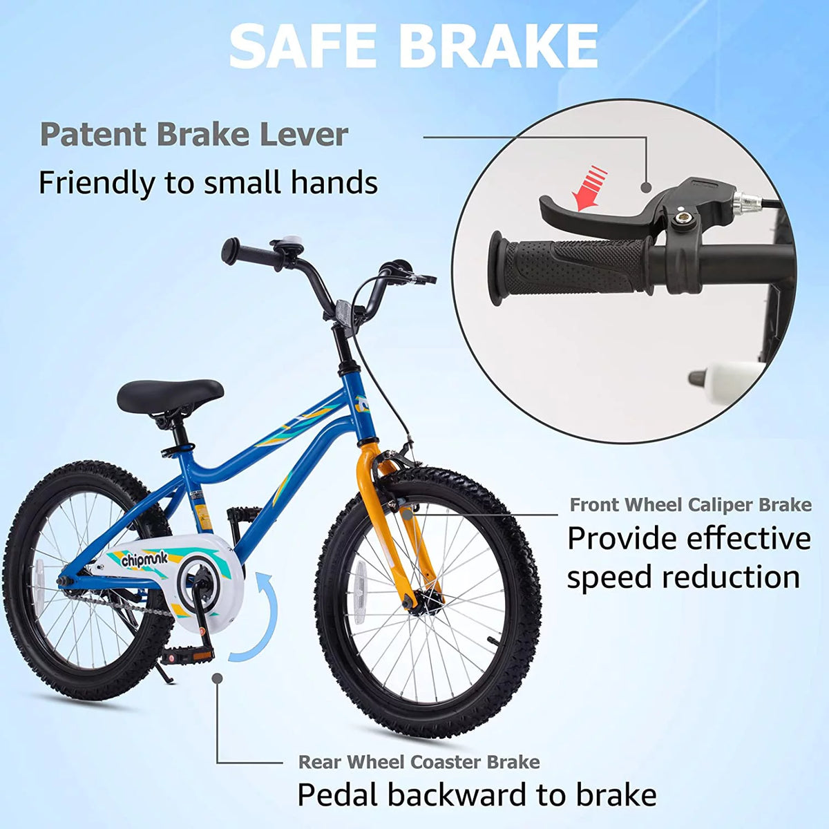 Kids Bike 18 Inch Bicycle with Kickstand Blue F343398