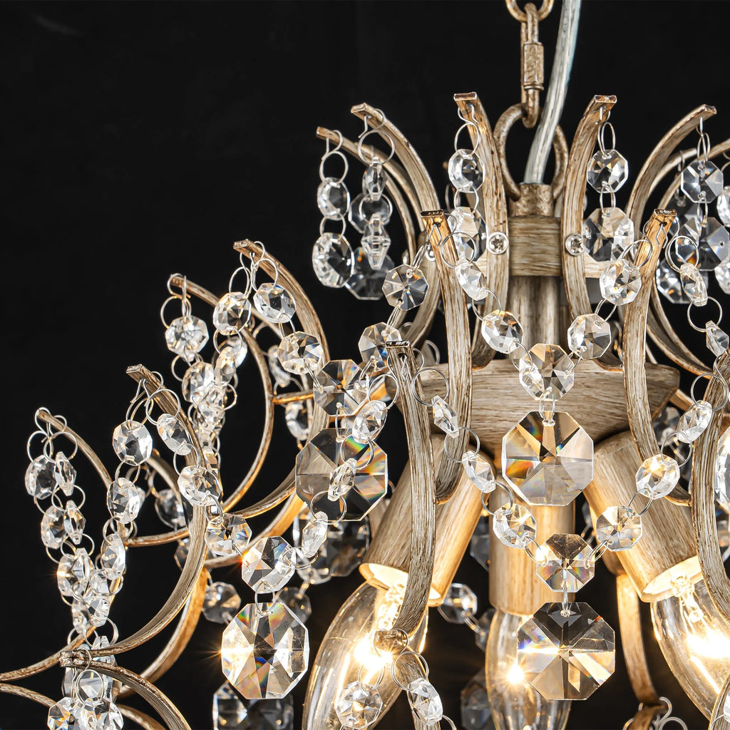 3-Light Tiered Cluster Crystal Beads Chandelier D184748