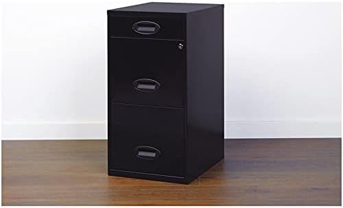3 Drawer Metal File Cabinet Black J62019