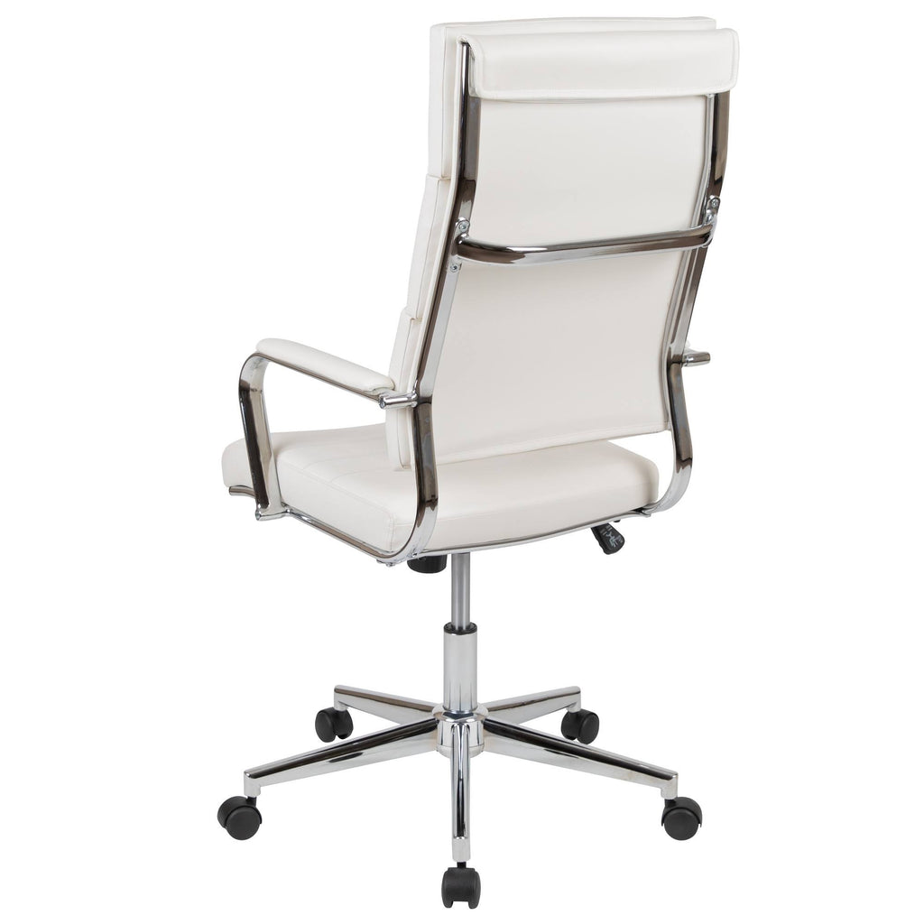 White LeatherSoft High Back Executive Swivel Office Chair H606