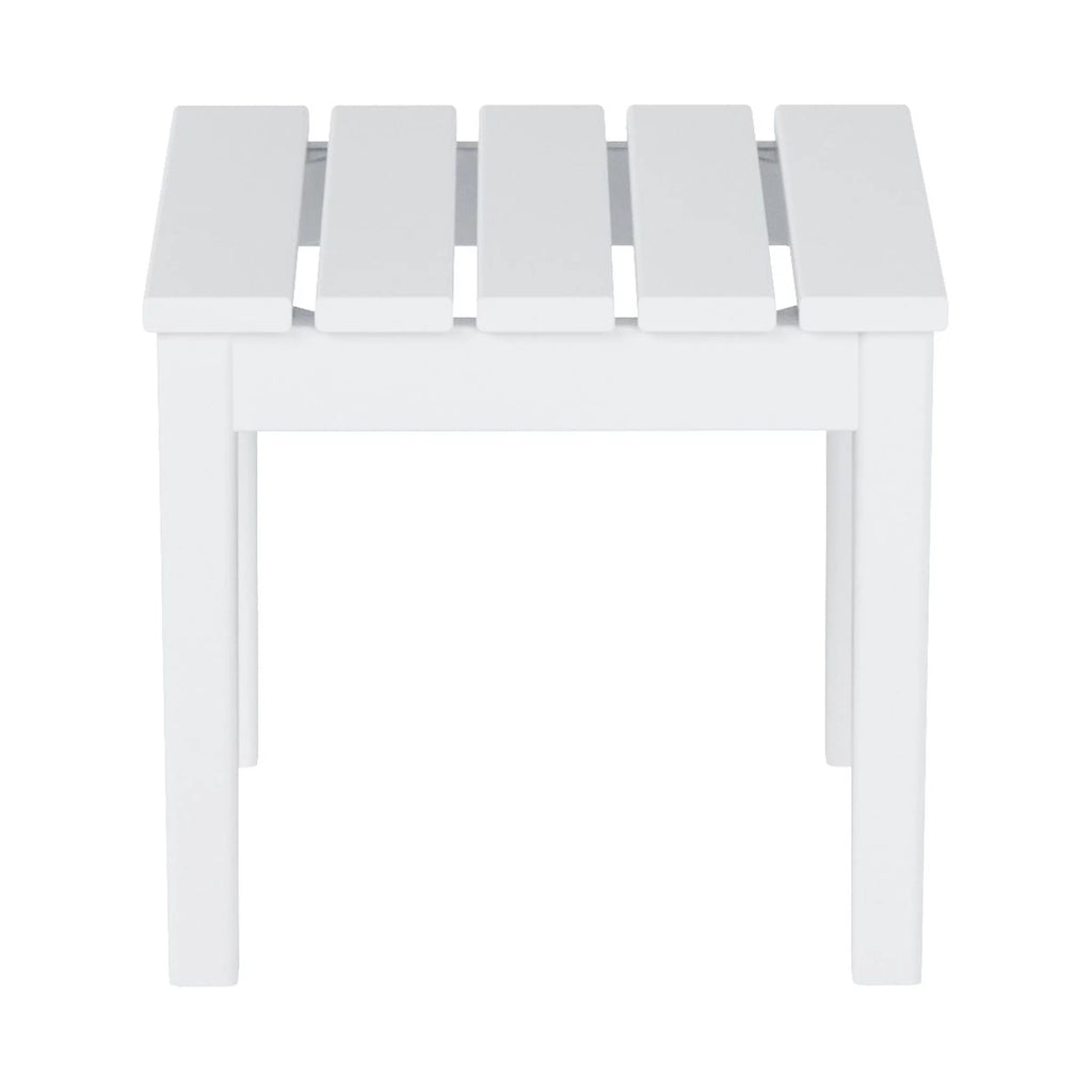White 18 Inch All Weather Poly Lumber Outdoor Side Table T127544