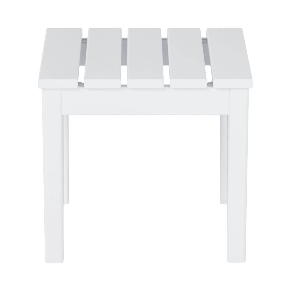 White 18 Inch All Weather Poly Lumber Outdoor Side Table T127544
