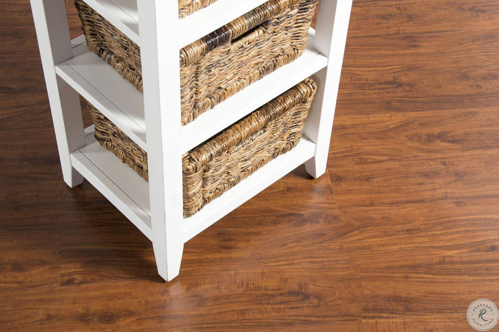 White & Natural Storage Rack S812
