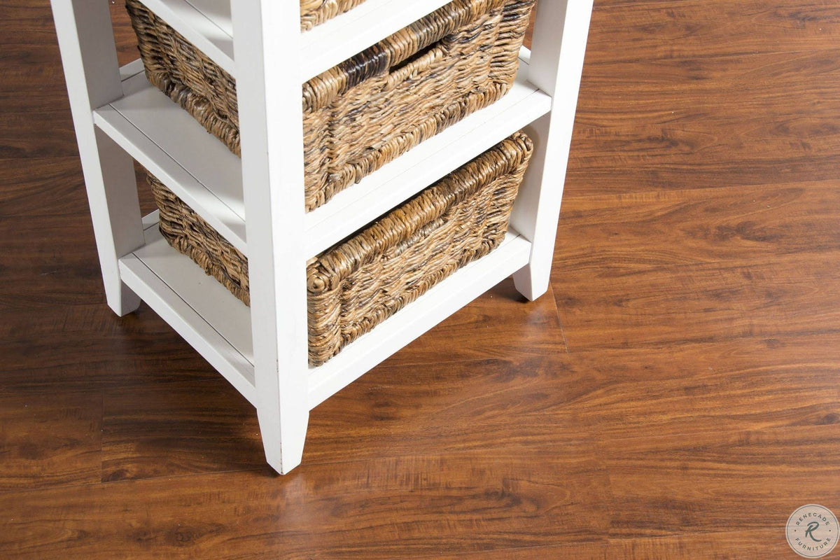 White & Natural Storage Rack S812