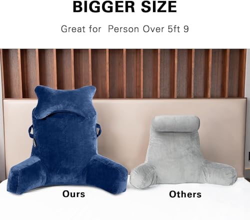 Extra Large 31" Bed Rest Pillow with Detachable Neck Roll J257