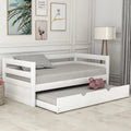 Solid Wood Daybed with Trundle White N70555