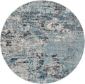 Blue Round 5' 3 x 5' 3 Abstract Rug U36984