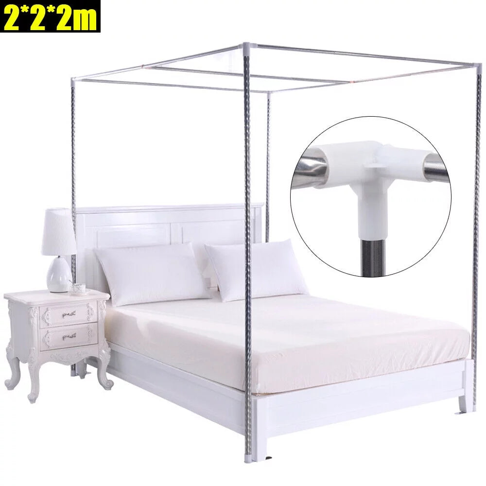Detachable Silver Stainless Steel Bedding Canopy Frame D569