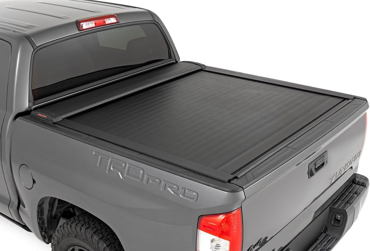 Retractable Truck Bed Tonneau Cover for Toyota Tundra (2007-2021) - Fits 5'7" (66.7") Bed, Weatherproof Bed Cover I6210