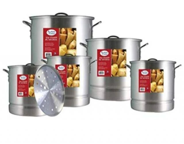 15 Piece Aluminum Stock Pot Set with Lid and Steamer C323