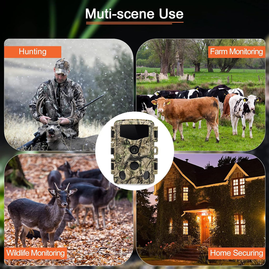 4K 32MP Trail Camera with Low Glow Night Vision X9626