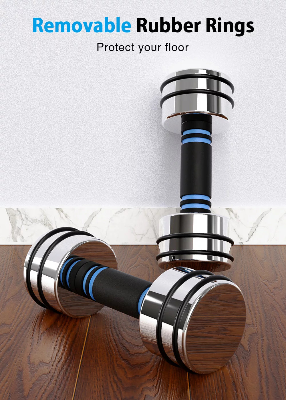 Adjustable Dumbbells Pair Steel Weight Set with Foam Handle F27241