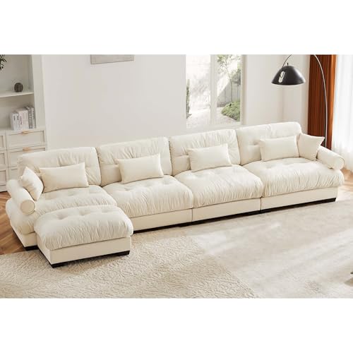 130" Modular Sectional Sofa with Movable Ottoman C54439